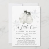 Invitation Pingouin Hiver Snowflake Blue Drive Baby shower (Devant)