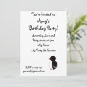 Invitation Pingouin noir (Debout devant)