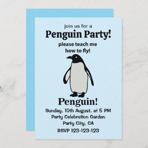 Invitation Pingouin S'Il Vous Plaît M'Apprendre Comment Voler