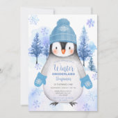 Invitation Pingouin tricoté Casquette flocons de neige Invita (Devant)