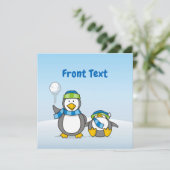 Invitation Pingouins à neige (Debout devant)