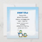 Invitation Pingouins à neige (Dos)