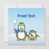 Invitation Pingouins à neige (Devant)