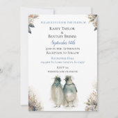 Invitation Pingouins d'aquarelle douce Mariage unique (Devant)