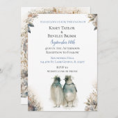 Invitation Pingouins d'aquarelle douce Mariage unique (Devant / Derrière)