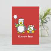 Invitation Pingouins de Noël (Debout devant)