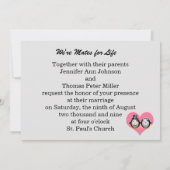 Invitation Pingouins Mariages, Jennifer & Thomas (Dos)