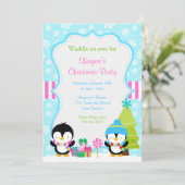 Invitation Pingouins mignons d'hiver (Debout devant)