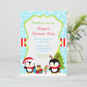 Invitation Pingouins mignons d'hiver (Debout devant)