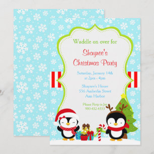 Invitation Pingouins mignons d'hiver