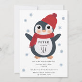 Invitation Pingouins mignons Oiseaux d'hiver Animaux de l'Arc (Devant)