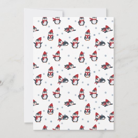 Invitation Pingouins mignons Oiseaux d'hiver Animaux de l'Arc (Dos)