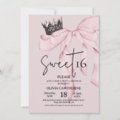 Invitation  Pink 16th Birthday ⎮Modern Bow Sweet 16 (Devant)