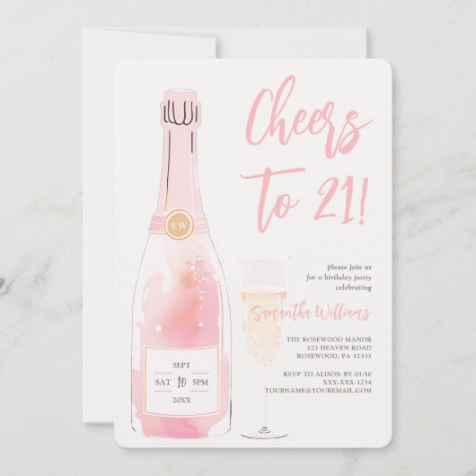 Invitation Pink 21e anniversaire (Devant)