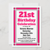 Invitation Pink 21st Birthday (Devant)
