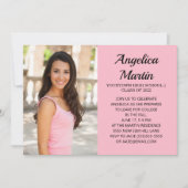 Invitation Pink 2-side 3 Photo Graduation Party (Devant)