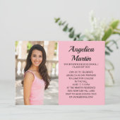 Invitation Pink 2-side 3 Photo Graduation Party (Debout devant)