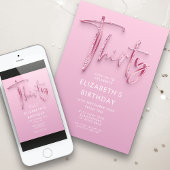 Invitation Pink 30th Birthday Party Glitz