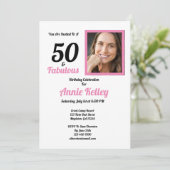 Invitation Pink 50 et Fabulous 50th Birthday Party (Debout devant)