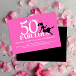 Invitation Pink 50th Birthday Party Chic Custom<br><div class="desc">Faites de votre anniversaire un événement inoubliable avec cette invitation à 50e anniversaire, conçue pour refléter une cinquantaine et un esprit fabuleux. Avec une couleur rose chaude chic et vive, cette invitation respire énergie et élégance vibrante. La typographie élégante associée à un air girly vintage rétro donne parfaitement le ton...</div>