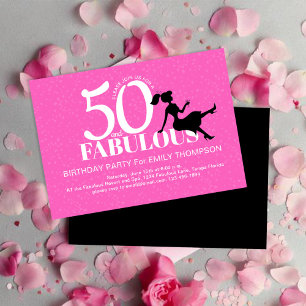 Invitation Pink 50th Birthday Party Chic Custom