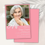 Invitation Pink 80th Birthday Photo<br><div class="desc">Photo moderne minimaliste rose et blanc 80e anniversaire invitation pour une fête d'anniversaire amusante. L'âge peut être changé. Cette invitation est simple et élégante, adulte jalon d'anniversaire invitation pour les hommes et les femmes. La couleur rose et blanche de l'arrière - plan peut être changée à n'importe quelle couleur de...</div>