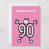 Invitation Pink 90e fête d'anniversaire (Dos)