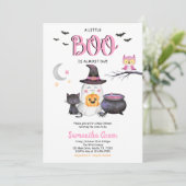 Invitation Pink A Little Boo Baby shower (Debout devant)