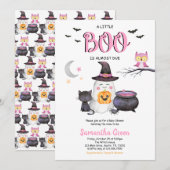 Invitation Pink A Little Boo Baby shower (Devant / Derrière)