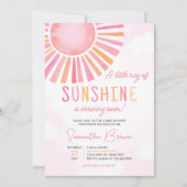 Invitation Pink A Little Ray Baby shower de soleil (Devant)