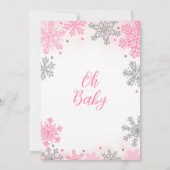 Invitation Pink A Little Snowflake Baby shower (Dos)