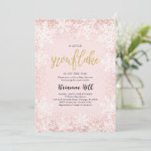 Invitation Pink A Little Snowflake Baby shower (Debout devant)
