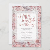 Invitation Pink A Little Snowflake est sur le Baby shower Way (Devant)