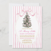 Invitation Pink A Merry Little Baby Sprinkle Christmas Tree (Devant)