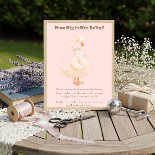 Invitation Pink A Silly Goose How Big Is Her Belly 