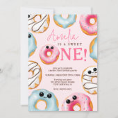 Invitation Pink Adorable Sweet One mignon beignets 1er annive (Devant)