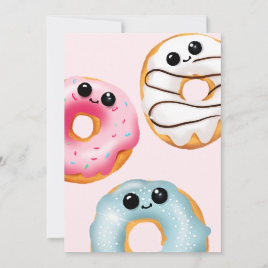 Invitation Pink Adorable Sweet One mignon beignets 1er annive (Dos)