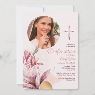 Invitation Pink Amaryllis Photo Religieux 