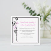 Invitation Pink and Black Floral Reception Only | (Debout devant)