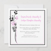 Invitation Pink and Black Floral Reception Only | (Devant)