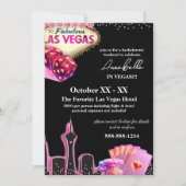 Invitation Pink and Black Las Vegas Skyline (Devant)