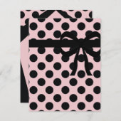 Invitation Pink and Black Polka Dots (Devant / Derrière)