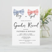 Invitation Pink and Blue Bows Sveal Party (Debout devant)