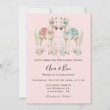 Pink and Blue Pastel Flowers Horse Mariage