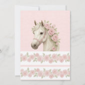 Invitation Pink and Blue Pastel Flowers Horse Wedding shower (Dos)