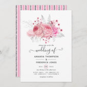 Invitation Pink and Faux Foil & Parties scintillant Mariage f (Devant / Derrière)