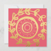 Invitation Pink and Faux Gold Moderne Chick Pâques Brunch (Dos)