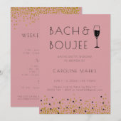 Invitation Pink and Gold Bach et Boujee Bachelorette Party (Devant / Derrière)