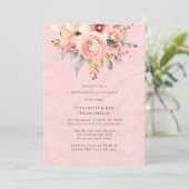Invitation Pink and Gold Chic Florals Bridesmaiers Déjeuner (Debout devant)