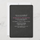 Invitation Pink and Gold Confetti Chalkboard Photo Graduation (Dos)